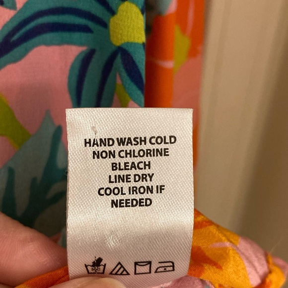 Silk Floral Pink and Orange Women's Top - Picture 11 of 16